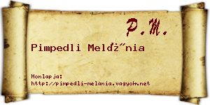 Pimpedli Melánia névjegykártya